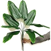 LOVENIMEN Artificial Plants Tropical Leaves, Fake Greenery Banana Tree Faux Palm Plant Large Leaf Indoor Outdoor Home Garden Office Verandah Wedding Floral Arrangement Decor Party Decoration - 1 Pack