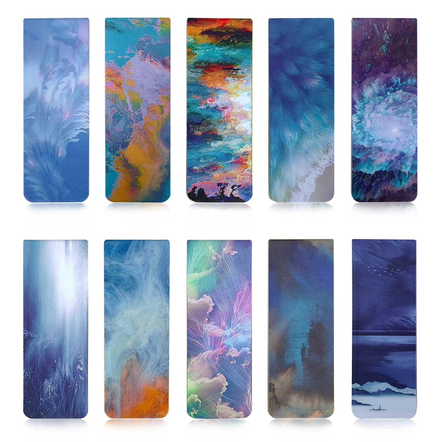 LECTNORE 12pcs Magnetic Bookmarks, Magnet Book Marker Assorted Book Markers Page Clip with Magnet for Men Women Book Lovers Stationery Book Reading, Multicolor