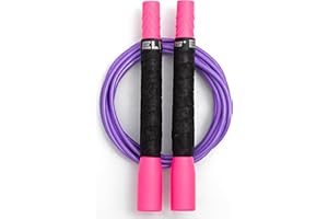 ELITESRS Fit Plus Pro Freestyle PVC Jump Rope for Tricks - Unbreakable 8" Long Handles with Non-Slip Grip Tape - Premium Adult Jump Ropes for Fitness - Lightweight Cardio Boxing Skipping Jump Rope