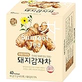 SONGWON Jerusalem Artichoke (Sunroot) Tea | Rich, Nutty Flavor with Crisp Finish_40 Tea Bags (1g Each)