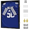 VERANI Jersey Frame Display Case - Football Jersey Shadow Box - Jersey Display Frame with Acrylic Door and Metal Hanger for Baseball Basketball Soccer Hockey Sport Shirt and Uniform,Black