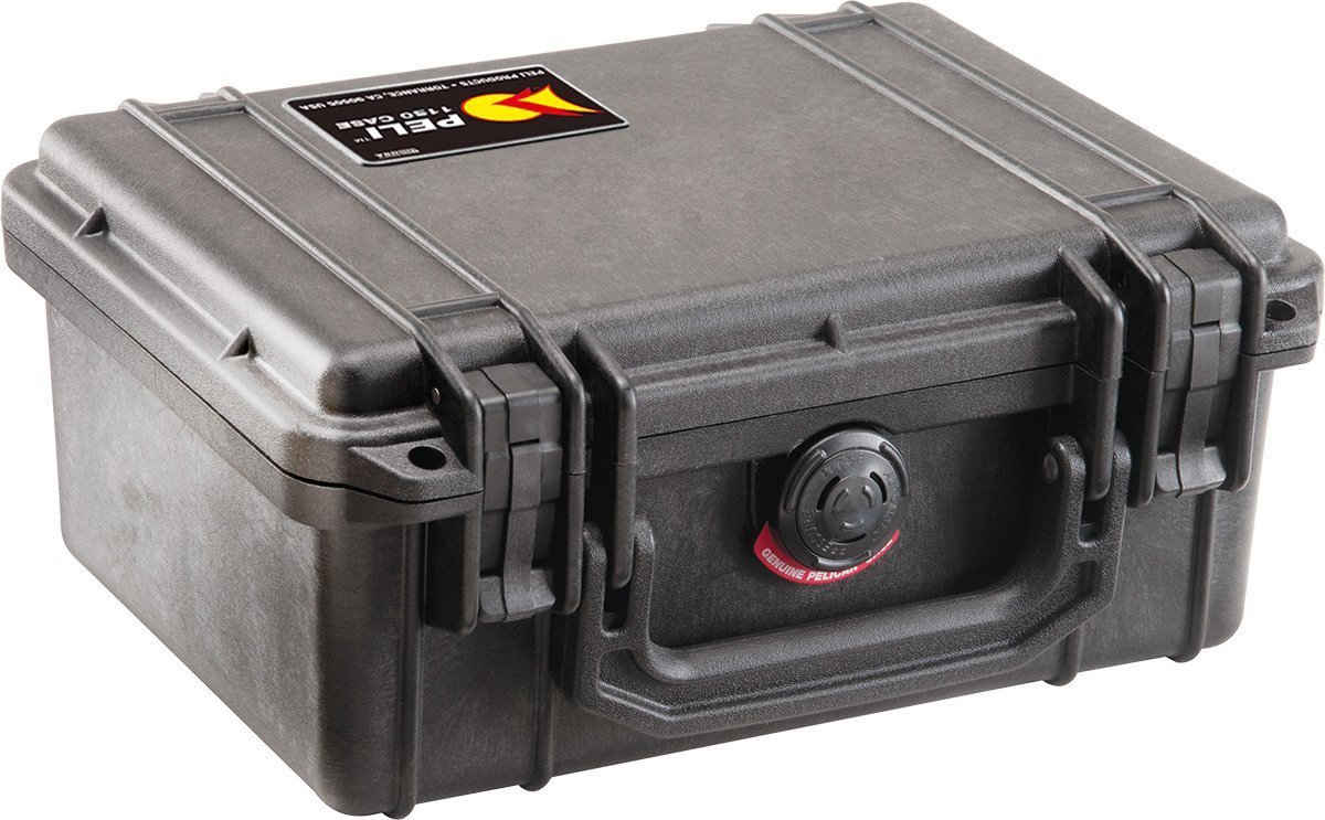 PELI 1150 Hard Protective Camera Case, IP67 Watertight and Dustproof, 5L Capacity, Made in US, With Customisable Foam Insert, Black