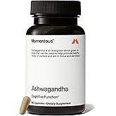 Momentous Ashwagandha Supplement - 300 mg NooGandha Ashwagandha Extract - Cognitive Performance, Alertness, & Focus Support - NSF Certified for Sport - Vegan - GMO- & Gluten-Free - 60 Servings
