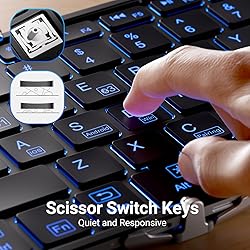 iClever Backlit Foldable Keyboard, BK05 Wireless