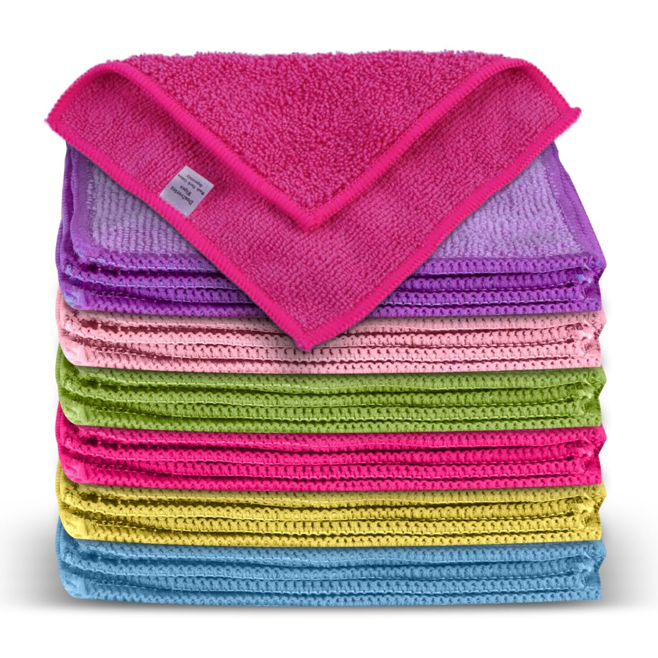 DualVertex 30 Pcs Microfibre Face Cloths For Washing Face - 15 x 15cm Reusable Make up Remover Cloth Wipes with 1 Laundry Bag | Multipurpose Cleansing Cloths, Washable & Gentle on Skin