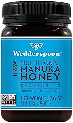 Wedderspoon Raw Premium Manuka Honey, KFactor 12, 17.6 Oz, Unpasteurized, Genuine New Zealand Honey, Non-GMO Superfood, Trace