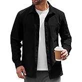 COOFANDY Mens Lightweight Button Down Shirt Jacket Casual Shacket Overshirt