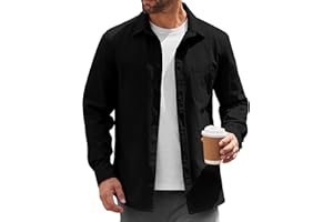 COOFANDY Mens Lightweight Button Down Shirt Jacket Casual Shacket Overshirt