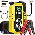 Car Battery Jump Starter with Air Compressor, 4000A Peak 150PSI Car Jump Starter Jump Box for Up to 10L Gas 8L Diesel Engine, 12V Car Battery Jumper Starter with Jumper Cables, LCD Display, Lights