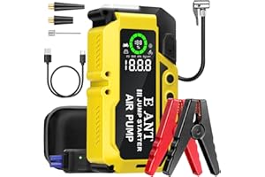 Car Jump Starter with Air Compressor E-Ant Jump Starter 4000A 150PSI Battery Booster Pack with Jumper Cables LED Flashlight, 