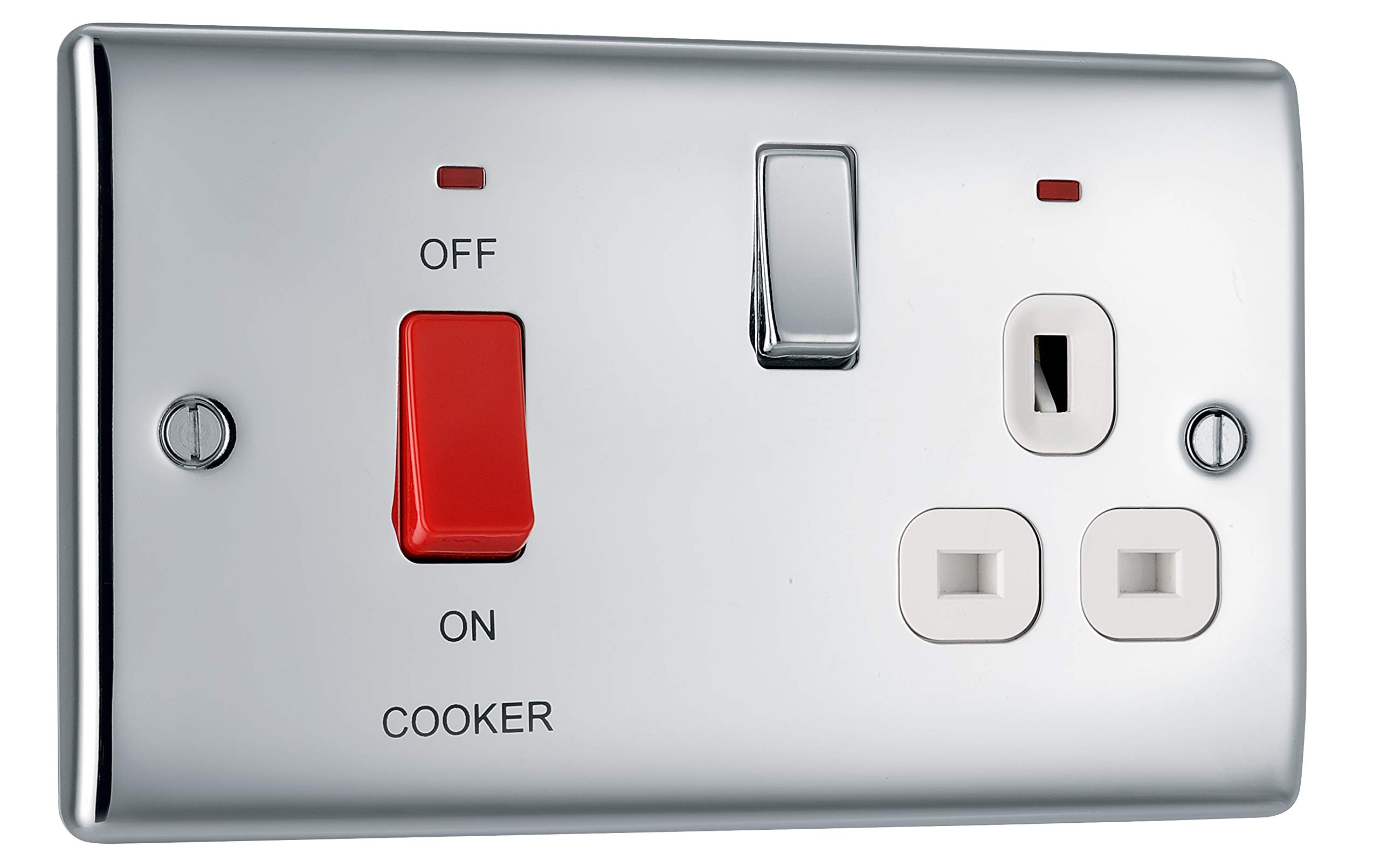 BG Electrical Double Pole Cooker Control Unit with Single Socket and Power Indicator