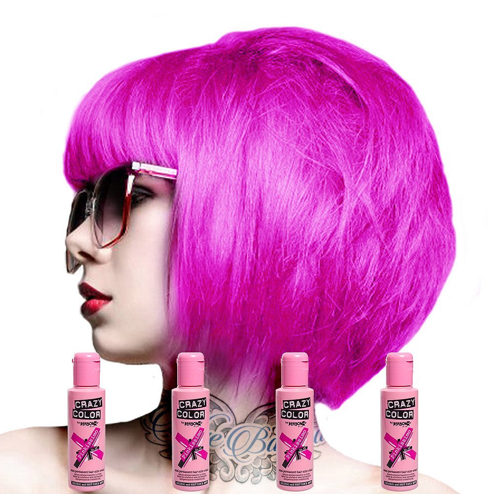Renbow Crazy Colour 4 x Semi-Permanent Hair Colour Creams, 100ml