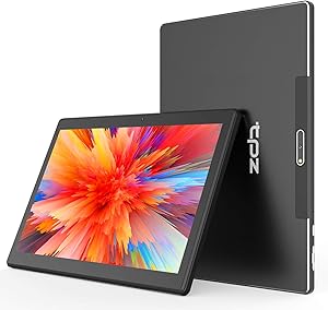 Android Tablet 10 inch, Android 10.0 OS, 2GB+32GB, Quad Core, 10.1 inch 1280x800 IPS HD Screen, Google Tablet with Micro SD & Dual Camera, WiFi, USB Type C Port, Bluetooth, GPS, FM, Black