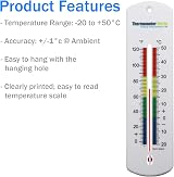 Thermometer World Large 240mm Outdoor Garden Thermometer Greenhouse Indoor view 7
