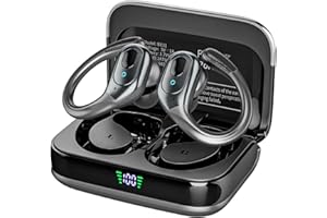 sajawass Wireless Earbuds Bluetooth 5.4 Headphones, Noise Canceling Ear Buds with 75hr Playtime, LED Power Display, IPX7 Waterproof Earphones Over-Ear Earphones for Sports/Workouts