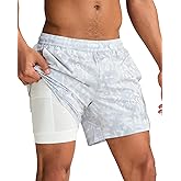 maamgic Mens 5" Gym Running Shorts for Men 2 in 1 Quick Dry Workout Athletic Shorts