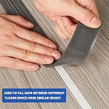 Zayejod 2M Self Adhesive PVC Floor Transition Strip Dark Grey Wood Grain view 5