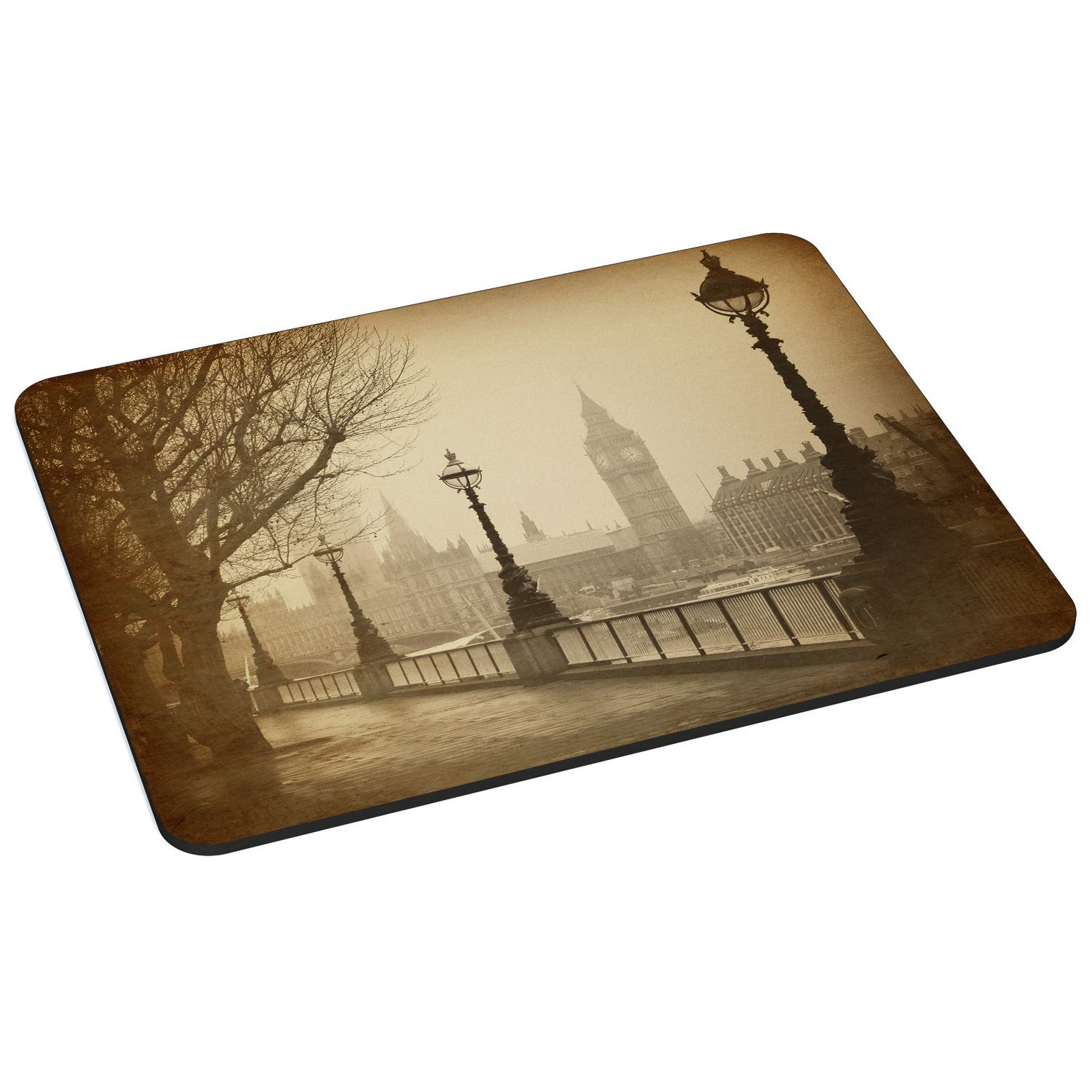 PEDEA Gaming and Office Mouse Mat - 220 x 180 mm - with Stitched Edges and Non-Slip Base - Big Ben