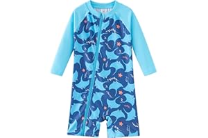 UMELOK Baby Boys' Swimsuit Full Zip UPF 50+ Sun Protection Swimwear