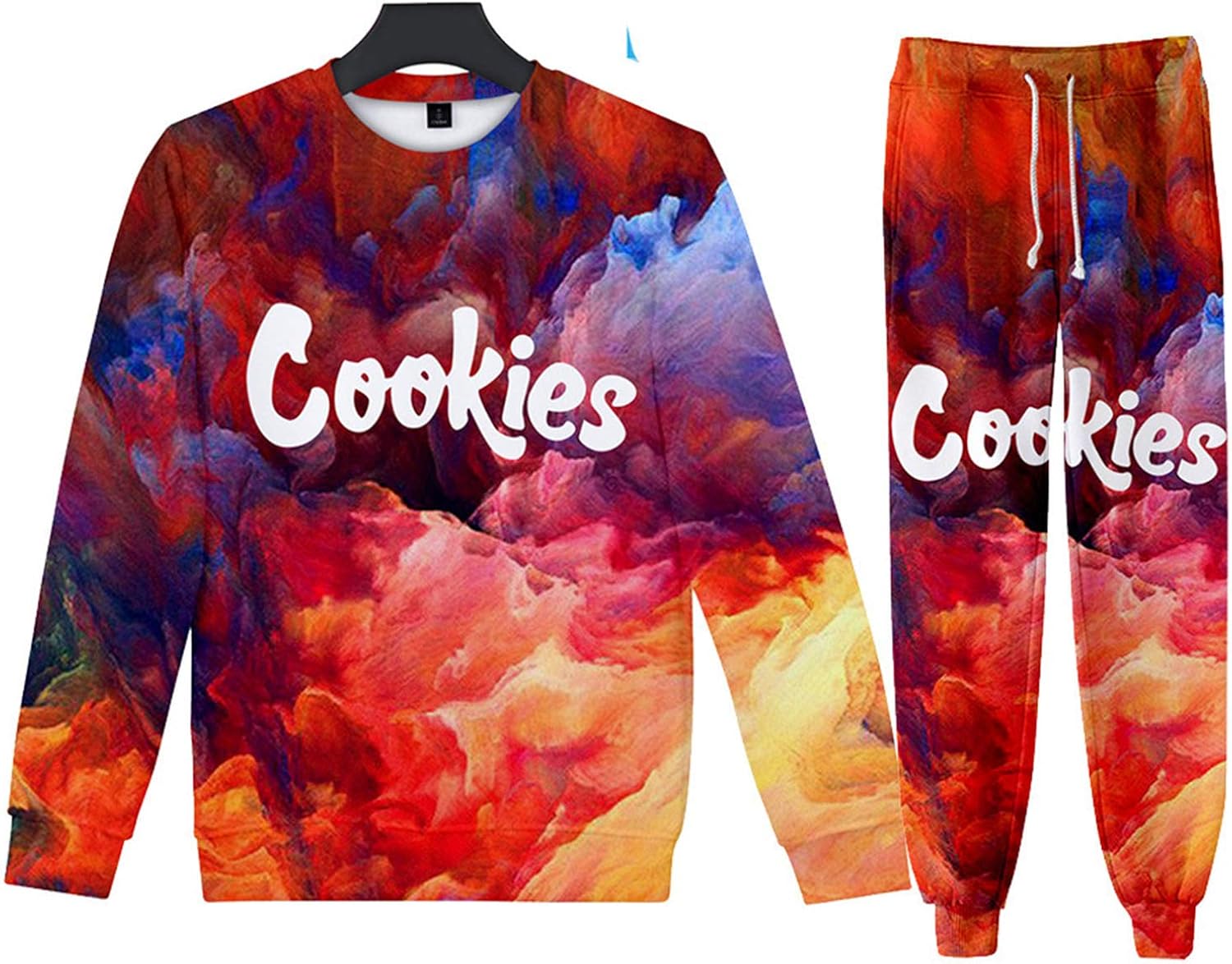 Men Jogging Tracksuit Set Full Tracksuit 3D Print Crew Neck