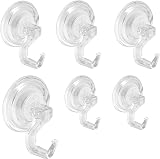 InterDesign 18130 Power Lock Suction Cup Towel Hooks Clear Plastic Set of 6 view 7