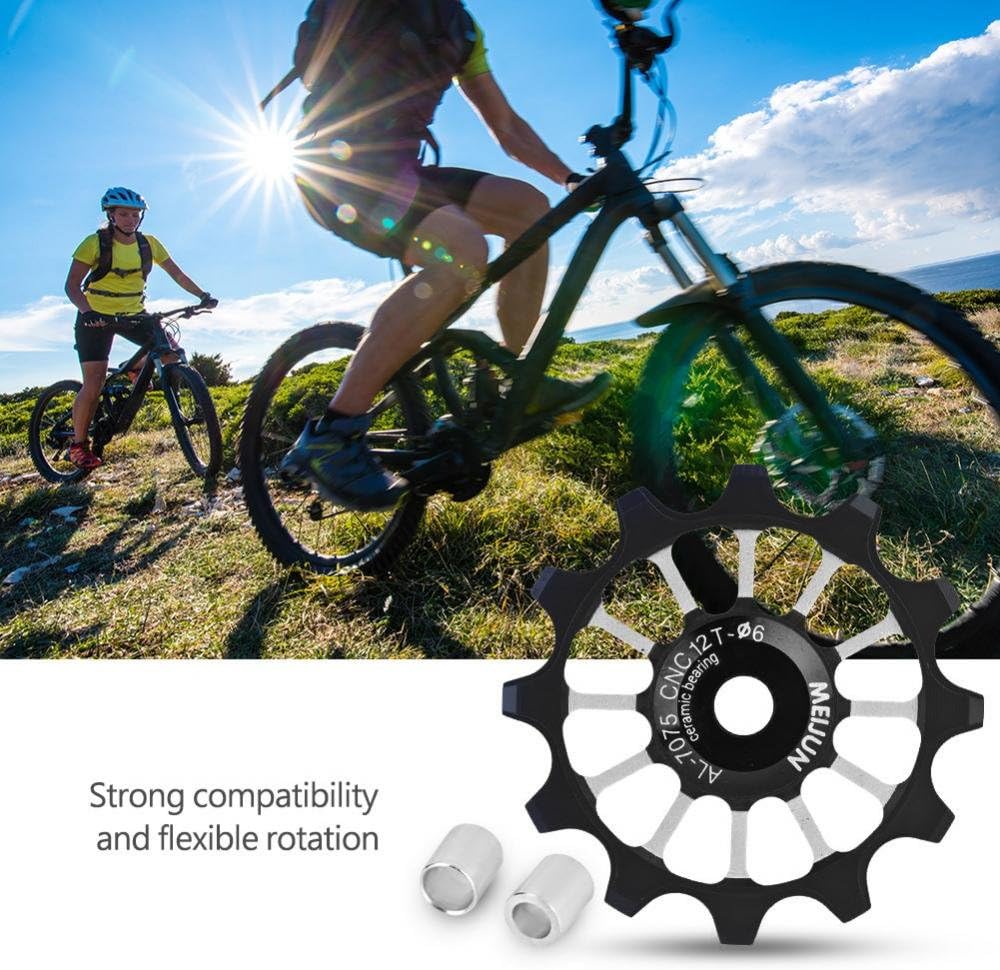 12T Wheels Pulley Road Mountain Bike ycle Rear Derailleur Pulley Roller Wheel Aluminum Alloy Ceramic Pulley Wheel - Image 5