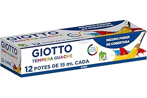 GIOTTO Tempera Guache, Tinta Guache em Pote de 15ml, 12 Cores