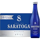 Saratoga Spring Water Bottles, 24 Pack &ndash; Still Bottled Water - Glass Bottles - 12 Fl Oz