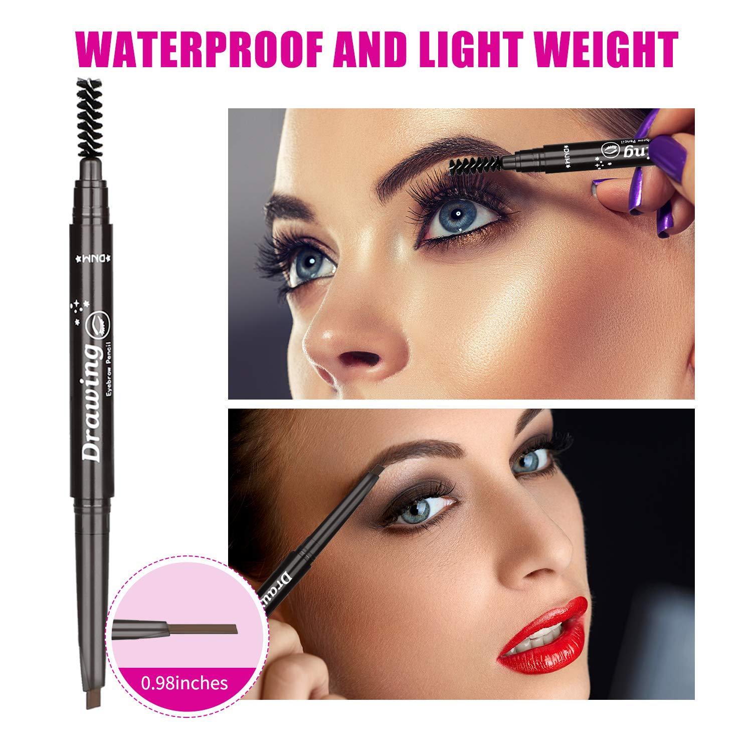 Eyebrow Razor Kit for Women 18 in 1, Grooming Tools with 4 PCS Premium Eyebrow Tweezers, Eyebrow Razor, Eyebrow Scissors, 10 PCS Eyebrow Stencil Kit (Black Eyebrow Kit-Dark Brown Eyebrow Pencil): Beauty