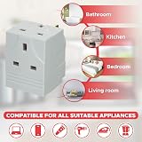 Invero 3 Way Multi Socket Plug Splitter Adapter 13A Fuse UK Mains Wall Power view 4