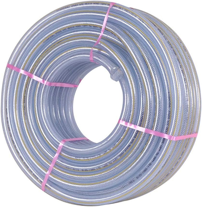 HYRGLIZI Garden Hose Transparent PVC Pipe Diameter 10MM/12MM High Pressure Explosion Proof Water Pipe (Color : 12MM, Size : 20M(65.6FT))