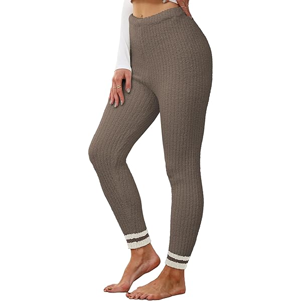 新品未使用【 RIB KNIT LEGGINGS】 WDIRARA Women's Elastic Waist Leggings Ribbed Knit Casual Long