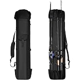 Wowelife Fishing Pole Bag Rod Case, Folding Fishing Pole Bag Fishing Gear | 900D Oxford Fabric Fishing Pole Case, Large Capacity, Holds 5 Fishing Poles with Reels, Lightweight Fishing Gifts for Men Boy