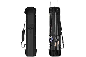 Wowelife Fishing Rod Carrier - Pole Bag Reel Organizer Case Storage for Gear, Travel - Gifts for Men, Family