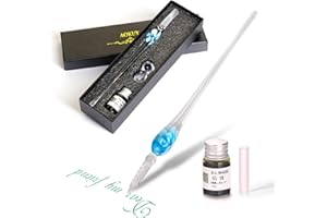 Aokuy Glass Dip Pen Set,Calligraphy Pen,Crystal Signature Pen for Art, Writing, Signatures -Decoration and Business Gift
