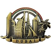 3D Dubai UAE Refrigerator Magnet Souvenir Metal Collection, Dubai Fridge Magnet Gift Magnetic Sticker Home Kitchen Decoration