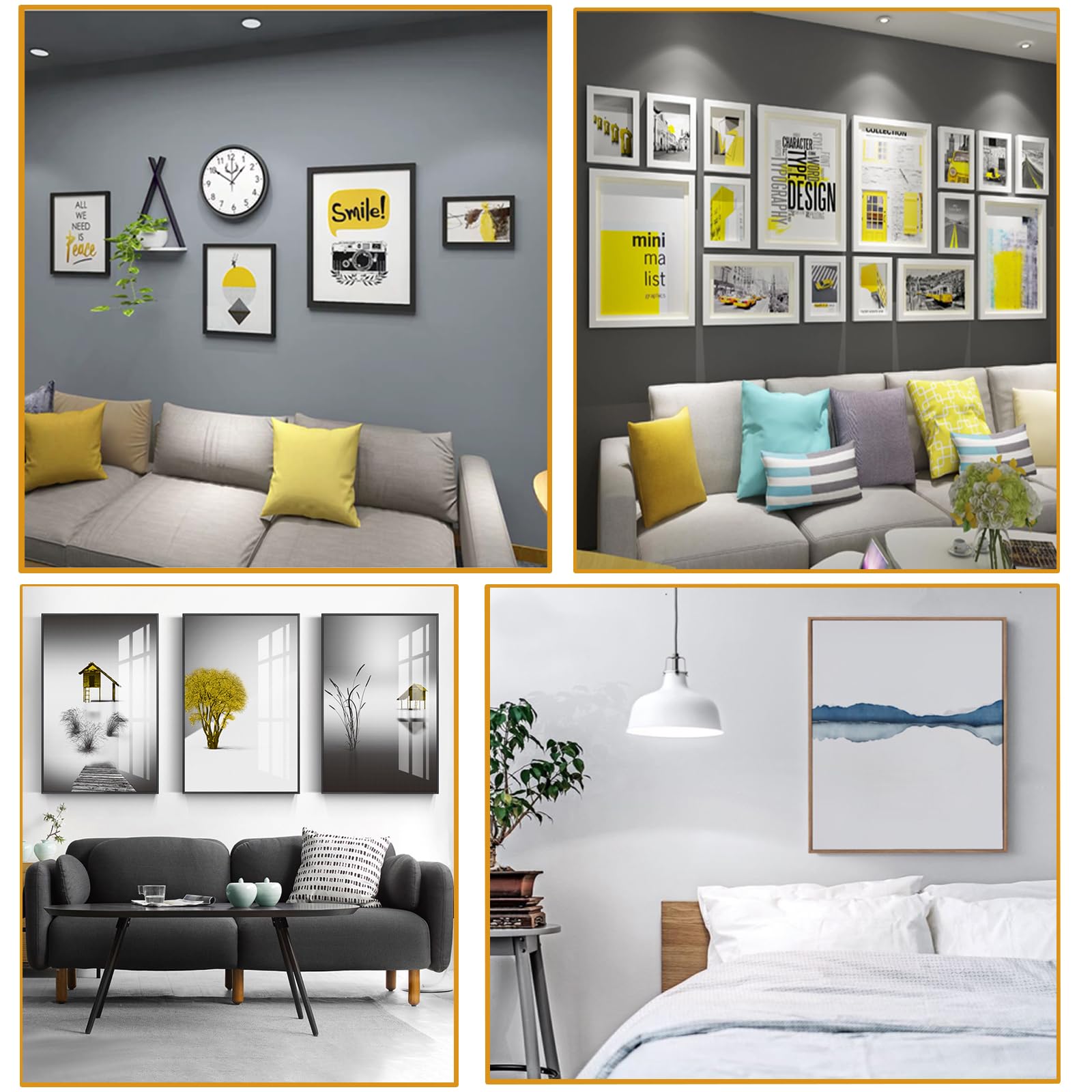 230PCS Picture Hanging Kit, Heavy Duty Picture Hangers for Drywall 5 Sizes 100-10lbs Picture Hooks for Hanging Hardware Mirror, Pictures Frame Hanger Include Nails