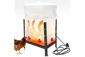 5 Gallon Heated Chicken Waterer for Winter, Thermostatically Controlled Freeze Proof Chicken Waterer with Drinking Valves，Adj