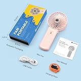 Lepwings Portable Mini Handheld Fan Rechargeable 4 Speeds Pink 16H view 7