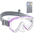 Vvinca Kids-Goggles with Nose Cover, Diving Mask Elastic Fabric Strap Anti Fog Anti Shattered Lens for Kids Swim Goggles 3-14