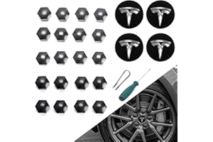 ROCCS Compatible with Model 3 S X Set Aero Wheel Cap Kit, Center Logo Emblem Modification Hub Cover with Cap Lug Nut Cover, Black+Silver