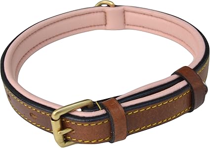 Soft touch collars padded leather dog collar Clearance