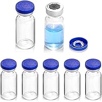 Ehoycq 2ml Sealed Vials with Self Healing Injection Port and Plastic-Aluminum Flip Caps,Glass Empty Vials for Injection 10 Pa