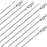 GTVOODX 10Pcs Stainless Steel Round Snake Adjustable Chain Bulk for Jewelry Making 1mm Necklaces Chains for Women Personalized Jewelry