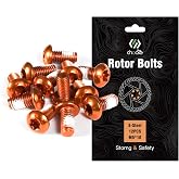 CNC 12 Pcs Bike Disc Brake Rotor Bolts, M5x10mm Screws for MTB/Road, Orange | M5 Bicycle Disc Rotor Bolts, Alloy‑Steel, T25 Torx, for 6‑bolt rotors, Mountain / Road Bike, Multiple Color Options