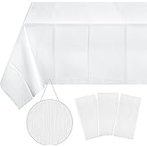 Ragnhild 3 Pack White Paper Tablecloths for Rectangle Tables, 3 Ply Paper Disposable Table Cloths for Parties, Bulk Rectangle Party Table Cover for Birthday, Wedding, Anniversary, Banquet, 54x108Inch