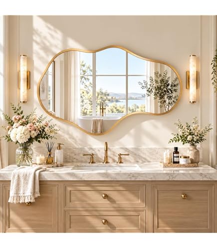 Amazon.com: NORTH KAISER LED Wall Mirror - Asymmetrical Light Up