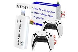 BELOPERA Retro Gaming Console with 23 Emulators, 2025 Game Stick Pro with 40,000 Games, 4K HDMI Output, Plug and Play for Old School Nostalgia, Family Fun for All Ages