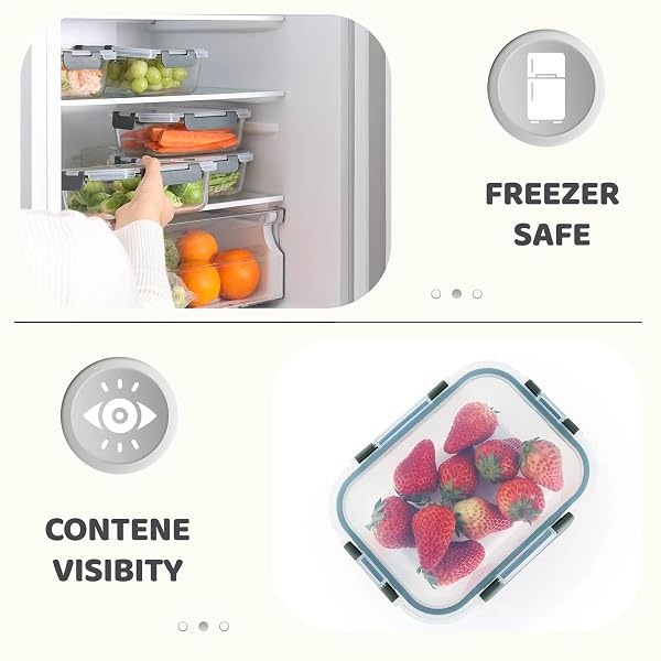 CUISELECT 5 PACK 36 OZ GLASS MEAL PREP CONTAINERS WITH LIDS, REUSABLE GLASS FOOD STORAGE AIRTIGHT LUNCH CONTAINERS WITH LIDS, LEAK PROOF, MICROWAVE, OVEN, FREEZER AND DISHWASHER SAFE (GRAY)