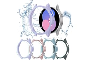 Haojavo [4+6] Pack for Samsung Galaxy Watch 5/Galaxy Watch 4 40mm Screen Protector Case, 4 Pack Hard PC Cover Protective Bumper Shell + 6 Pack Tempered Glass Film for Galaxy Watch 40mm Accessories